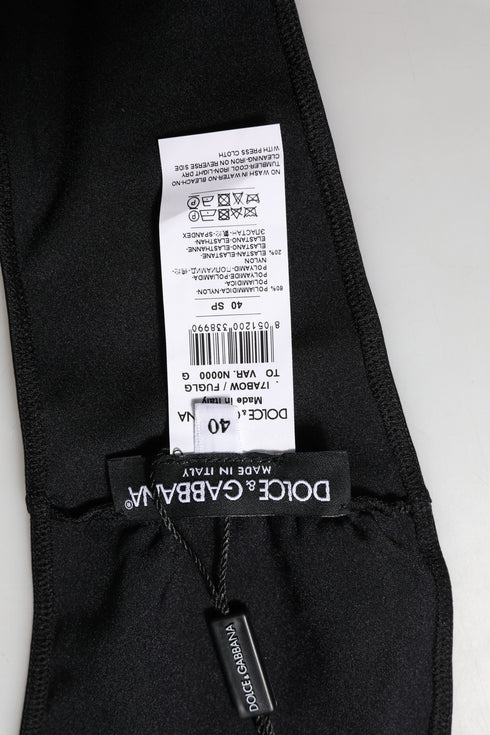 Dolce & Gabbana Black Nylon Blend Bandeau Strapless Tube Top